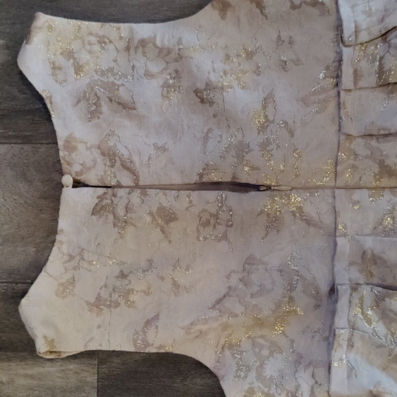 Max and Cleo Dress sz4 Metallic Pockets Keyhole Back Hidden Zipper - Picture 5 of 6